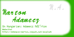 marton adamecz business card